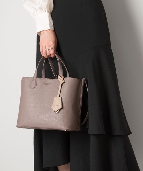 バイカラーミディトートバッグ（トートバッグ）｜MONICA（モニカ） 7,590円