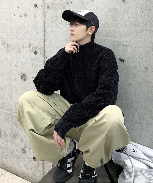 neos（ネオス）の「【neos -addictive design-】ルーズシルエット モール ニット ハーフジップ アノラック プルオーバー（ニット/セーター・メンズ・ブルー/ホワイト/ブラック/グリーン/ワインレッド・X-LARGE/LARGE/MEDIUM）」の9枚目の写真