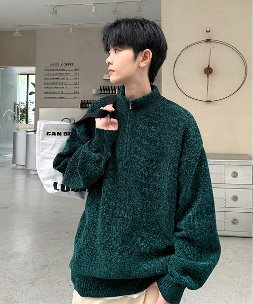 neos（ネオス）の「【neos -addictive design-】ルーズシルエット モール ニット ハーフジップ アノラック プルオーバー（ニット/セーター・メンズ・ブルー/ホワイト/ブラック/グリーン/ワインレッド・X-LARGE/LARGE/MEDIUM）」の11枚目の写真
