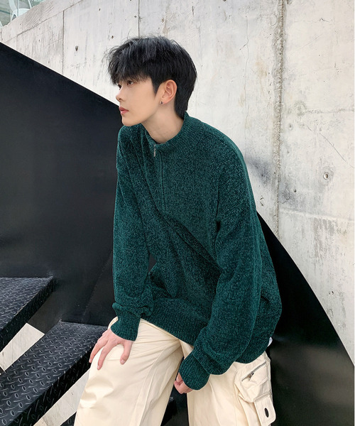 neos（ネオス）の「【neos -addictive design-】ルーズシルエット モール ニット ハーフジップ アノラック プルオーバー（ニット/セーター・メンズ・ブルー/ホワイト/ブラック/グリーン/ワインレッド・X-LARGE/LARGE/MEDIUM）」の15枚目の写真