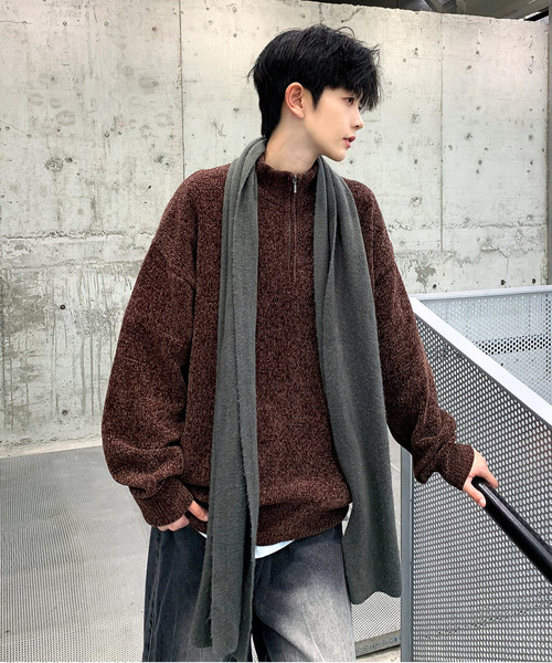 neos（ネオス）の「【neos -addictive design-】ルーズシルエット モール ニット ハーフジップ アノラック プルオーバー（ニット/セーター・メンズ・ブルー/ホワイト/ブラック/グリーン/ワインレッド・X-LARGE/LARGE/MEDIUM）」の21枚目の写真
