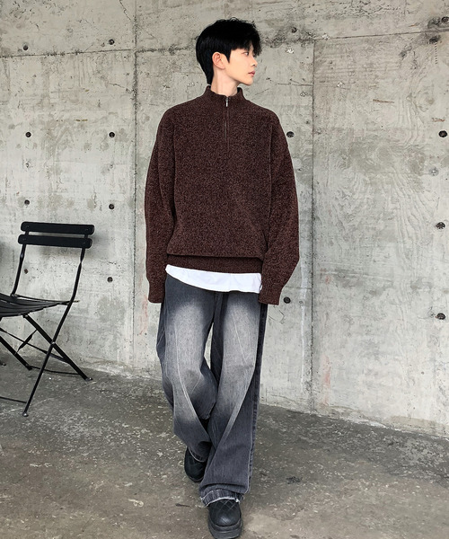 neos（ネオス）の「【neos -addictive design-】ルーズシルエット モール ニット ハーフジップ アノラック プルオーバー（ニット/セーター・メンズ・ブルー/ホワイト/ブラック/グリーン/ワインレッド・X-LARGE/LARGE/MEDIUM）」の22枚目の写真