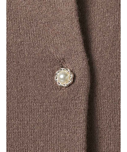 Perfect Suit FActory（パーフェクトスーツファクトリー）の「マルチビジュー釦　ニットカーディガン　ブラウン/サックス（ニット/セーター・レディース・サックスブルー/ブラウン・L/M/S）」の9枚目の写真