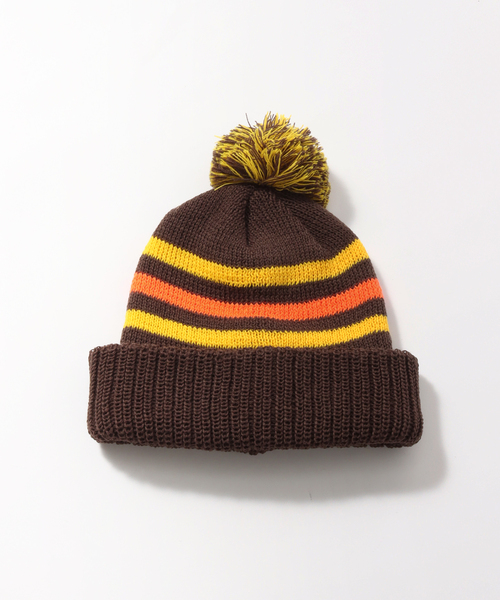JOINT WORKS(ジョイントワークス)の「【INFIELDER DESIGN / インフィルダーデザイン】 PON KNIT CAP(ニットキャップ/ビーニー・メンズ・ブラウン/ブルー・FREE)」の1枚目の写真