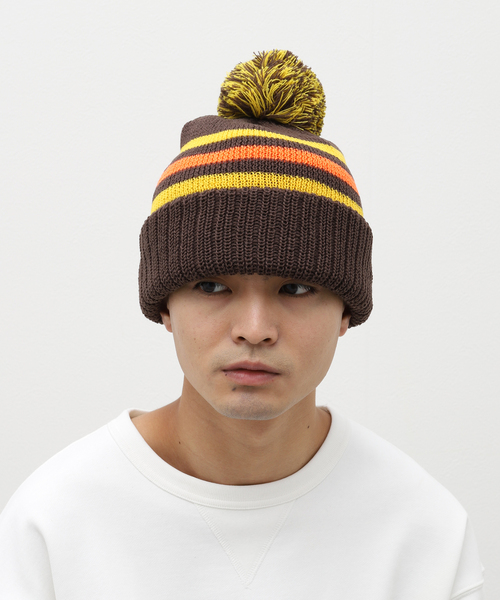 JOINT WORKS(ジョイントワークス)の「【INFIELDER DESIGN / インフィルダーデザイン】 PON KNIT CAP(ニットキャップ/ビーニー・メンズ・ブラウン/ブルー・FREE)」の4枚目の写真