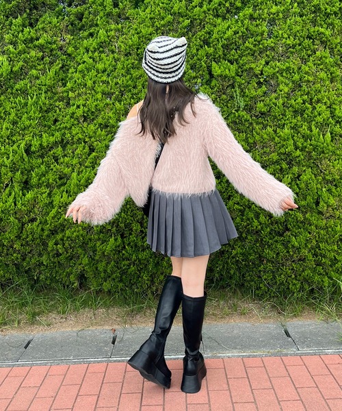 non-hedge(ノンヘッジ)の「猫耳ニット帽(ニットキャップ/ビーニー・レディース・ホワイト×ブラック/ブラック・FREE)」の10枚目の写真