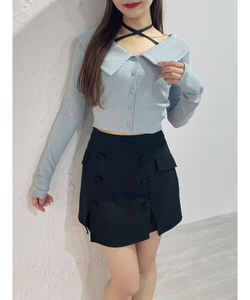 EATME（イートミー）の「クロスネックリブTOP（Tシャツ/カットソー・レディース・ブルー/アイボリー/ブラック・FREE）」の15枚目の写真