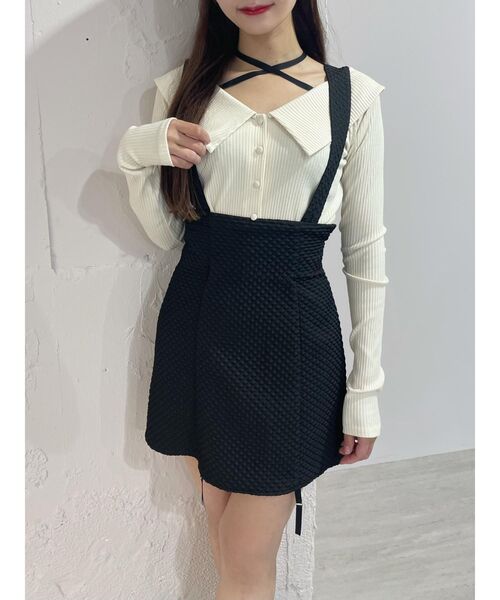 EATME（イートミー）の「クロスネックリブTOP（Tシャツ/カットソー・レディース・ブルー/アイボリー/ブラック・FREE）」の17枚目の写真