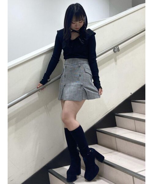 EATME（イートミー）の「クロスネックリブTOP（Tシャツ/カットソー・レディース・ブルー/アイボリー/ブラック・FREE）」の20枚目の写真