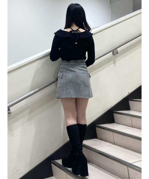 EATME（イートミー）の「クロスネックリブTOP（Tシャツ/カットソー・レディース・ブルー/アイボリー/ブラック・FREE）」の21枚目の写真