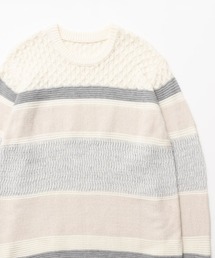 NAVY 切替ボーダーニット