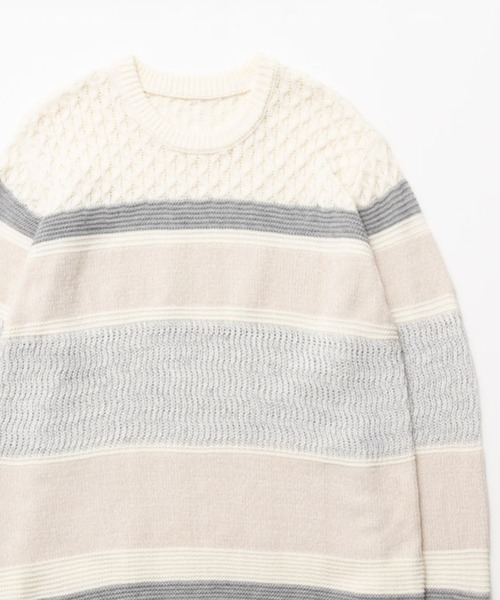 セール】NAVY 切替ボーダーニット（ニット/セーター）｜NAVY
