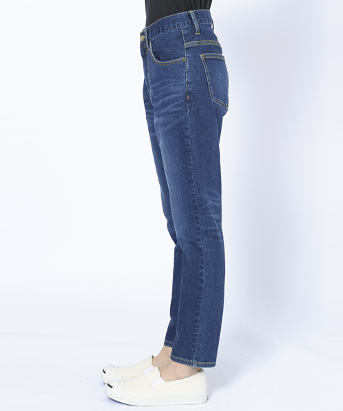 X-girl(エックスガール)の「HIGH WAIST SLIM FIT PANTS(その他パンツ・レディース・インディゴブルー/ブラック・0/1/2)」の4枚目の写真