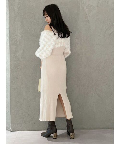 MERCURYDUO（マーキュリーデュオ）の「2WAYジャガードカーデドッキングニットワンピース（ワンピース・レディース・ブラック/ベージュ・SMALL/MEDIUM）」の14枚目の写真