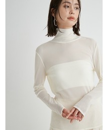 【emmi atelier】チュールハイネックインナートップス