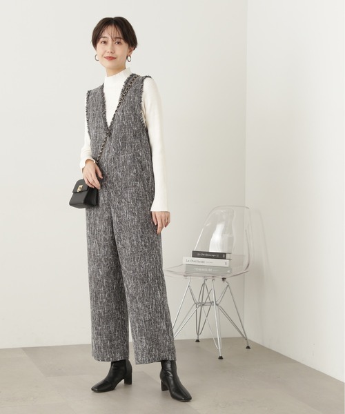 N.(N. Natural Beauty Basic)(エヌエヌナチュラルビューティーベーシック)の「◆フリンジツイードサロペット(サロペット/オーバーオール・レディース・グレー系その他/ブラック・MEDIUM)」の13枚目の写真