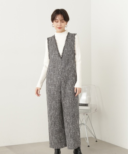 N.(N. Natural Beauty Basic)(エヌエヌナチュラルビューティーベーシック)の「◆フリンジツイードサロペット(サロペット/オーバーオール・レディース・グレー系その他/ブラック・MEDIUM)」の18枚目の写真