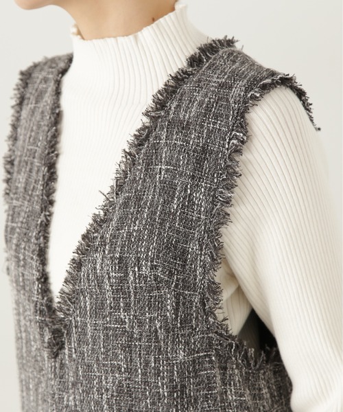 N.(N. Natural Beauty Basic)(エヌエヌナチュラルビューティーベーシック)の「◆フリンジツイードサロペット(サロペット/オーバーオール・レディース・グレー系その他/ブラック・MEDIUM)」の21枚目の写真