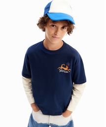 ネコ科モチーフ ダブルスリーブ Tシャツ