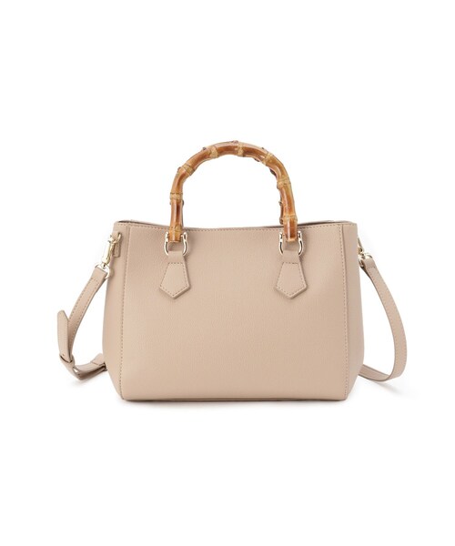 INDIVI(インディヴィ)の「◆【合皮/トレンド/ショルダー付】バンブーハンドバッグ(ハンドバッグ・レディース・ベージュ/ブルー/ブラック・00)」の2枚目の写真