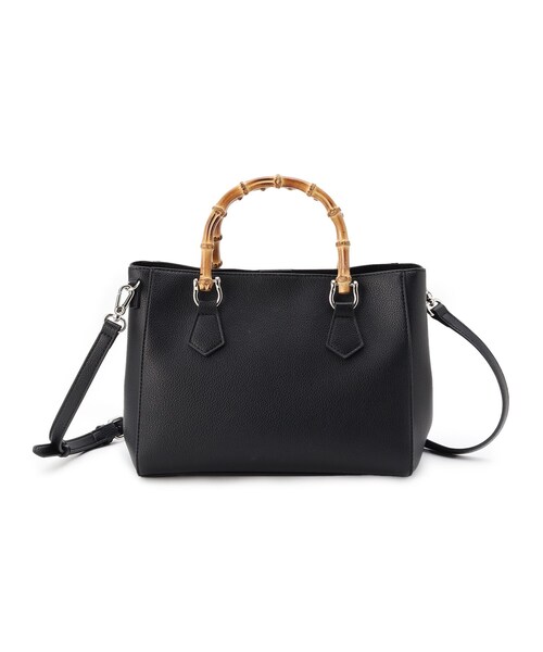 INDIVI(インディヴィ)の「◆【合皮/トレンド/ショルダー付】バンブーハンドバッグ(ハンドバッグ・レディース・ベージュ/ブルー/ブラック・00)」の1枚目の写真