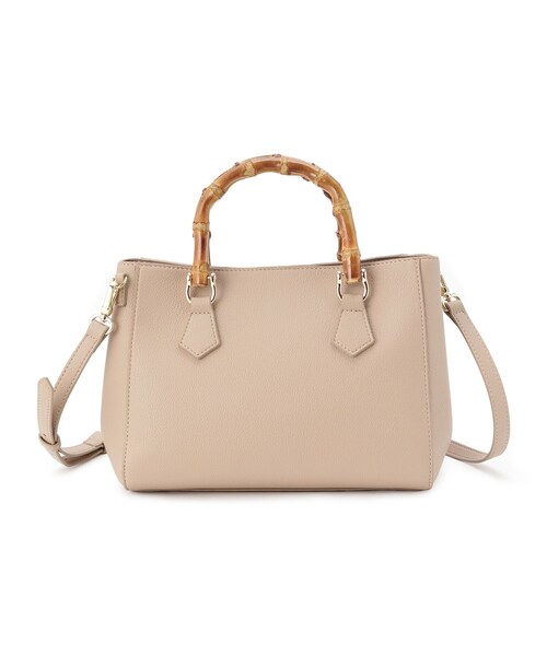 INDIVI(インディヴィ)の「◆【合皮/トレンド/ショルダー付】バンブーハンドバッグ(ハンドバッグ・レディース・ベージュ/ブルー/ブラック・00)」の7枚目の写真