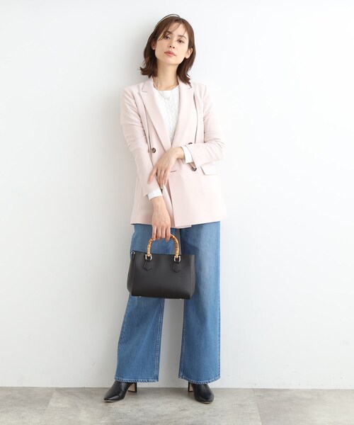 INDIVI(インディヴィ)の「◆【合皮/トレンド/ショルダー付】バンブーハンドバッグ(ハンドバッグ・レディース・ベージュ/ブルー/ブラック・00)」の10枚目の写真