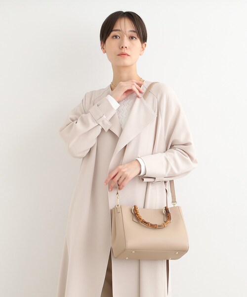 INDIVI(インディヴィ)の「◆【合皮/トレンド/ショルダー付】バンブーハンドバッグ(ハンドバッグ・レディース・ベージュ/ブルー/ブラック・00)」の11枚目の写真