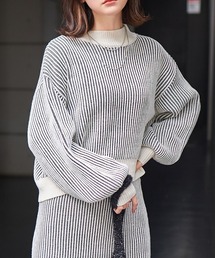 ユニセックス ホール ストライプ コントラストニット セーター adidas☆ユニセックス X'MAS SWEATER (adidas/ニット・セーター