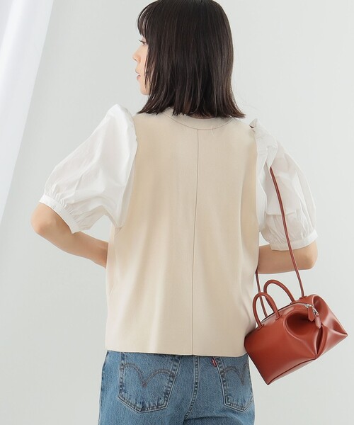 Ray BEAMS（レイビームス）の「Ray BEMAS / ギャザー パフスリーブ キリカエ プルオーバー（その他トップス・レディース・ホワイト系その他6/ブラック・ONE SIZE）」の8枚目の写真