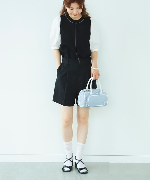 Ray BEAMS（レイビームス）の「Ray BEMAS / ギャザー パフスリーブ キリカエ プルオーバー（その他トップス・レディース・ホワイト系その他6/ブラック・ONE SIZE）」の10枚目の写真