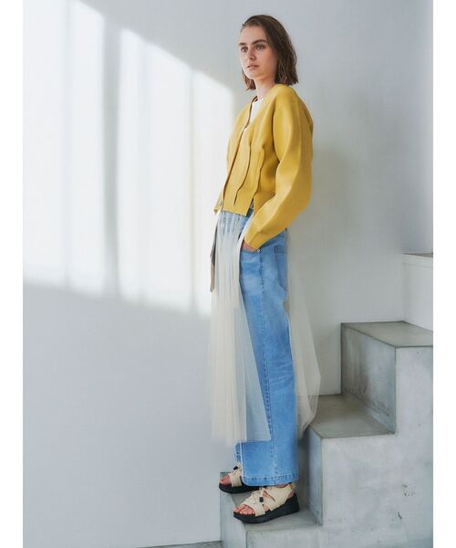 Editt by YECCA VECCA（エディットバイイェッカヴェッカ）の「ORGABITS　Wウエストデニム（デニムパンツ・レディース・インディゴブルー/ライトインディゴブルー・S/M）」の21枚目の写真