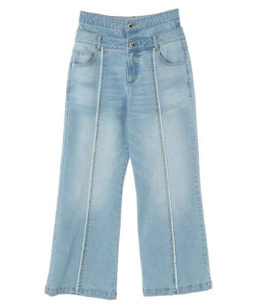 Editt by YECCA VECCA（エディットバイイェッカヴェッカ）の「ORGABITS　Wウエストデニム（デニムパンツ・レディース・インディゴブルー/ライトインディゴブルー・S/M）」の9枚目の写真