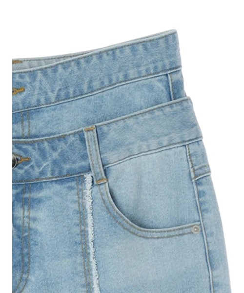 Editt by YECCA VECCA（エディットバイイェッカヴェッカ）の「ORGABITS　Wウエストデニム（デニムパンツ・レディース・インディゴブルー/ライトインディゴブルー・S/M）」の16枚目の写真