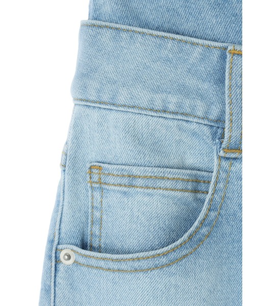 Editt by YECCA VECCA（エディットバイイェッカヴェッカ）の「ORGABITS　Wウエストデニム（デニムパンツ・レディース・インディゴブルー/ライトインディゴブルー・S/M）」の8枚目の写真