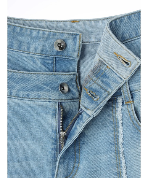 Editt by YECCA VECCA（エディットバイイェッカヴェッカ）の「ORGABITS　Wウエストデニム（デニムパンツ・レディース・インディゴブルー/ライトインディゴブルー・S/M）」の10枚目の写真