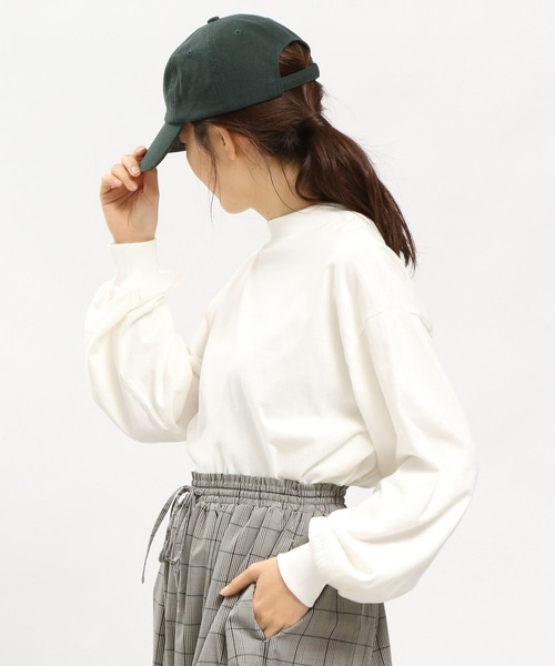 GLOBAL WORK Smile Seed Store（グローバルワーク スマイルシードストア）の「コットン袖ボリュームTシャツ長袖/984084（Tシャツ/カットソー・レディース・オフホワイト/グレー系その他/ブラック/ピンク・SMALL/LARGE/MEDIUM/X-LARGE）」の2枚目の写真