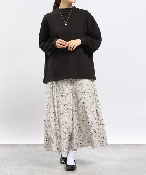 GLOBAL WORK Smile Seed Store（グローバルワーク スマイルシードストア）の「コットン袖ボリュームTシャツ長袖/984084（Tシャツ/カットソー・レディース・オフホワイト/グレー系その他/ブラック/ピンク・SMALL/LARGE/MEDIUM/X-LARGE）」の6枚目の写真