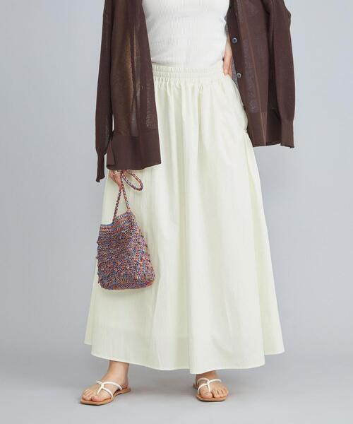 coen（コーエン）の「キリュウゾメギャザースカート（スカート・レディース・ブラック/オフホワイト/ベージュ・M/L）」の2枚目の写真