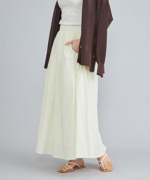 coen（コーエン）の「キリュウゾメギャザースカート（スカート・レディース・ブラック/オフホワイト/ベージュ・M/L）」の14枚目の写真