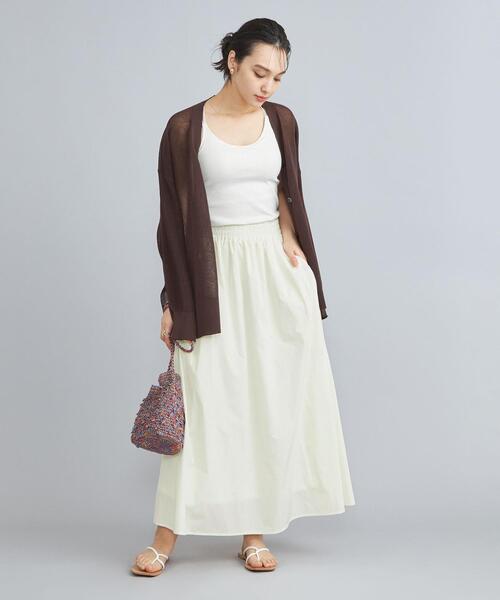 coen（コーエン）の「キリュウゾメギャザースカート（スカート・レディース・ブラック/オフホワイト/ベージュ・M/L）」の10枚目の写真