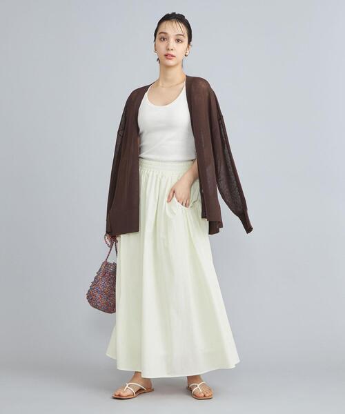 coen（コーエン）の「キリュウゾメギャザースカート（スカート・レディース・ブラック/オフホワイト/ベージュ・M/L）」の8枚目の写真
