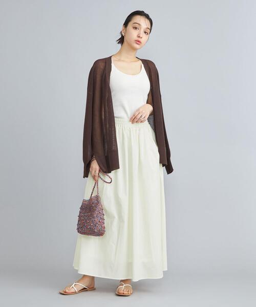 coen（コーエン）の「キリュウゾメギャザースカート（スカート・レディース・ブラック/オフホワイト/ベージュ・M/L）」の7枚目の写真