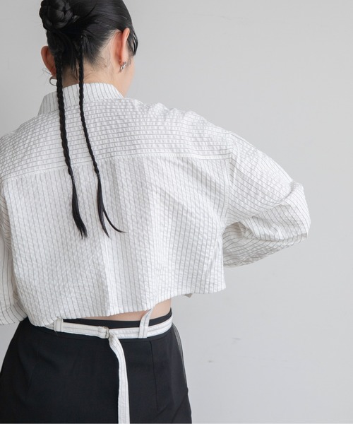 VACANCY（ヴァカンシー）の「ハーネスショートシャツ（シャツ/ブラウス・レディース・ホワイト/チャコールグレー・FREE）」の21枚目の写真