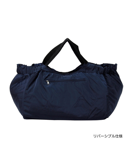 SPICE OF LIFE（スパイス オブ ライフ）の「軽くて大容量のリバーシブルキルトバッグ ターコイズ/パープル/カモフラ（トートバッグ・レディース・ホワイト系/ネイビー系/ターコイズブルー系/パープル系・ONE SIZE）」の5枚目の写真