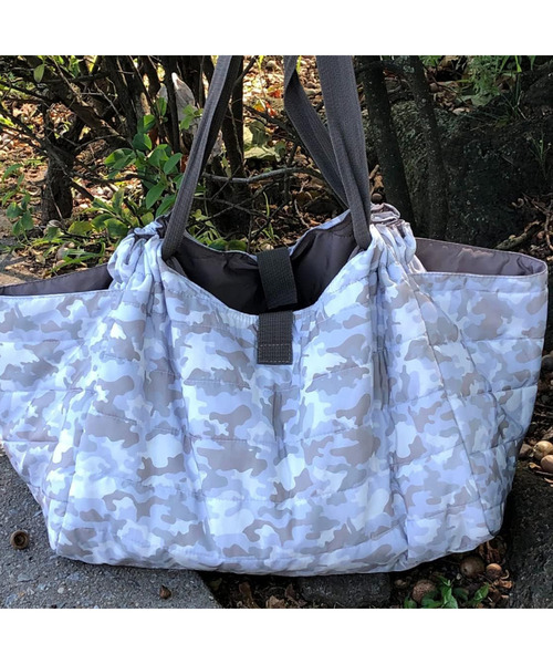 SPICE OF LIFE（スパイス オブ ライフ）の「軽くて大容量のリバーシブルキルトバッグ ターコイズ/パープル/カモフラ（トートバッグ・レディース・ホワイト系/ネイビー系/ターコイズブルー系/パープル系・ONE SIZE）」の10枚目の写真