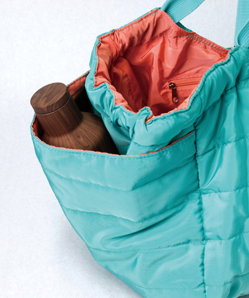 SPICE OF LIFE（スパイス オブ ライフ）の「軽くて大容量のリバーシブルキルトバッグ ターコイズ/パープル/カモフラ（トートバッグ・レディース・ホワイト系/ネイビー系/ターコイズブルー系/パープル系・ONE SIZE）」の19枚目の写真