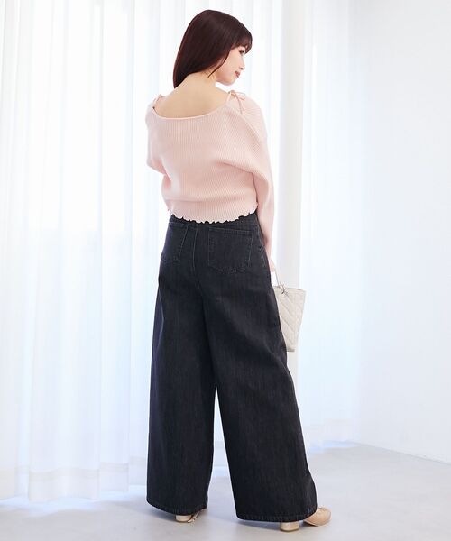 MAJESTIC LEGON（マジェスティックレゴン）の「キャミセットパールリボンカーデ（アンサンブル・レディース・ブラック/グレー/ブルー/ピンク/アイボリー・MEDIUM）」の9枚目の写真