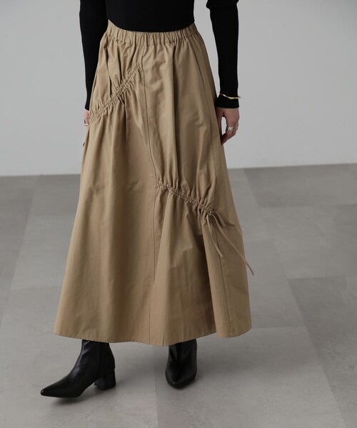 FREE'S MART(フリーズマート)の「ランダムシャーリングドロストスカート(スカート・レディース・ブラック/ベージュ/ホワイト・SMALL/MEDIUM)」の3枚目の写真