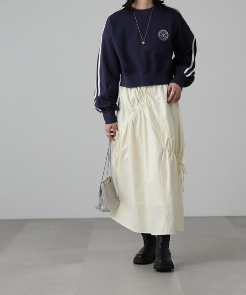 FREE'S MART（フリーズマート）の「ランダムシャーリングドロストスカート（スカート・レディース・ブラック/ベージュ/ホワイト・SMALL/MEDIUM）」の10枚目の写真